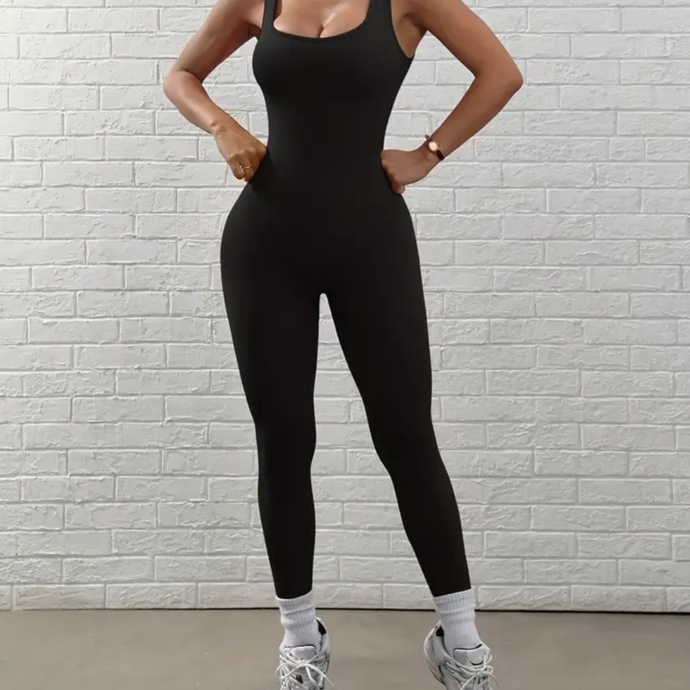 Elegant Black Fitted Jumpsuit